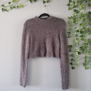 Cropped Fuzzy Sweater